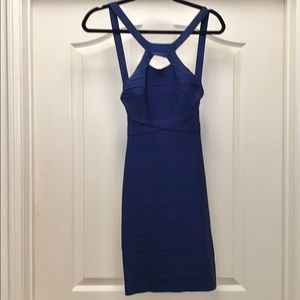 Herve Leger Navy Blue Bandage Dress